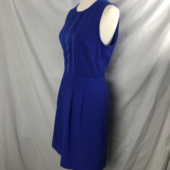 Madewell Royal Blue Pleat Front Sheath Dress - Picture 4 of 5
